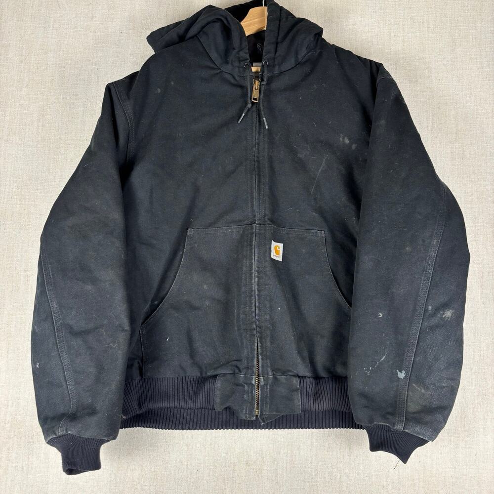 Vintage Carhartt Made in USA Duck Canvas Quilted Hooded Jacket Large